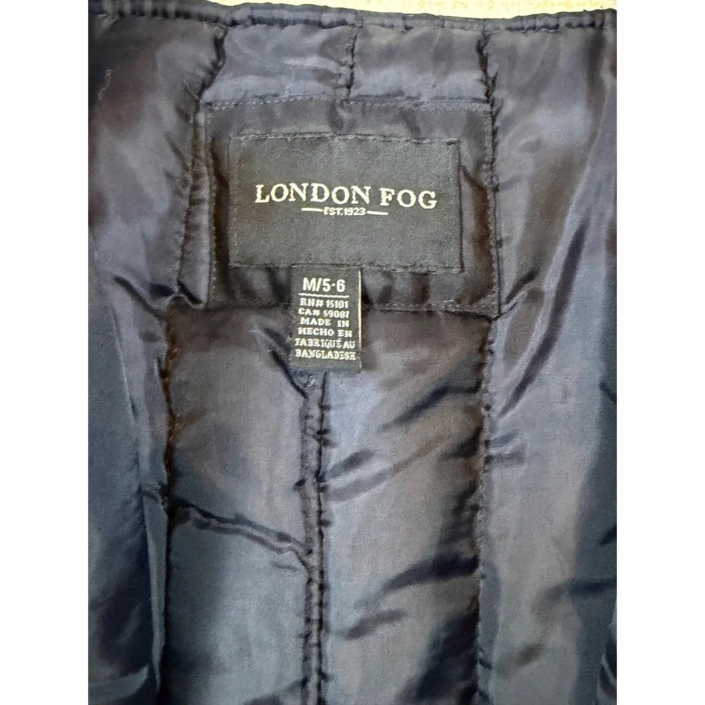London Fog Kids Navy‎ Blue Insulated Snow Bibs Overalls Size M 5-6 Winter Sport